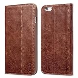 iPhone 6s Plus / 6 Plus Case, Benuo [Vintage Book Series] [Card Holder] Genuine Leather Case [Ultra Soft], Protective Folio Case Flip Cover with Stand for iPhone 6s Plus / 6 Plus (Brown)