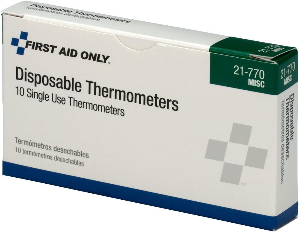 Pac-Kit by First Aid Only 21-770 Disposable Thermometer (Box of 10)