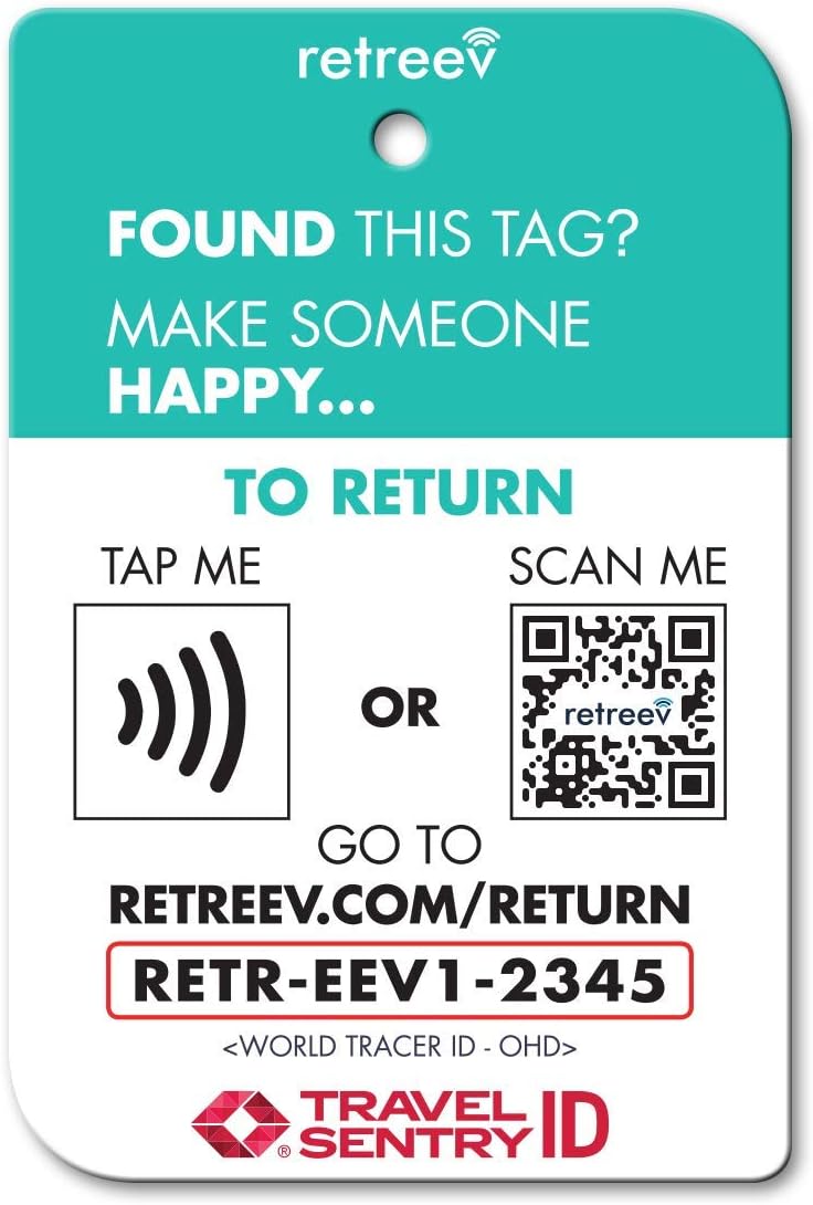 retreev Smart Luggage Tag | NFC Web Enabled Luggage Tags for Your Bag | Smart Baggage Labels for Tracking Your Belongings -EatSleepFlyRepeat - Image 3