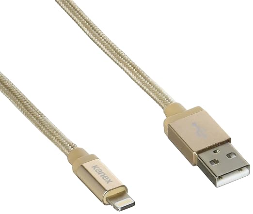 Kanex Premium Lightning Kabel (3m) in gold [MFI zertifiziert] für Apple iPhone Xs/Xs Max/XR/X/5/5S/5C/SE/6/6S/6 Plus/6S Plus/