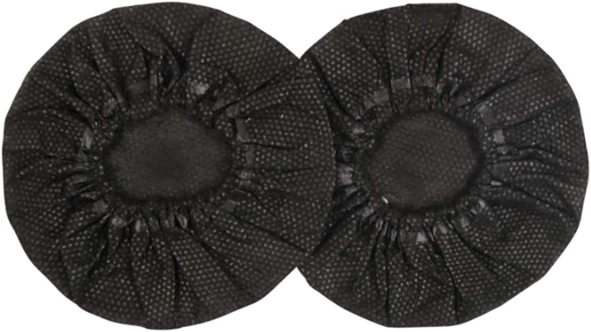 YianBestja 100 Pcs Disposable Non-Woven Microphone Covers Handheld Mic Cover for KTV Live Party School Recording Room News Gathering (Black) - Image 3