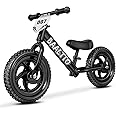 BAALTTO Toddler Balance Bike 2 Year Old,Age 2 to 5 Years, 12-Inch Kids Bike with Customizable Plate (Includes 3 Sets of Stickers), Steady Balance,Suitable for 2-3 Boys Girls(Black)
