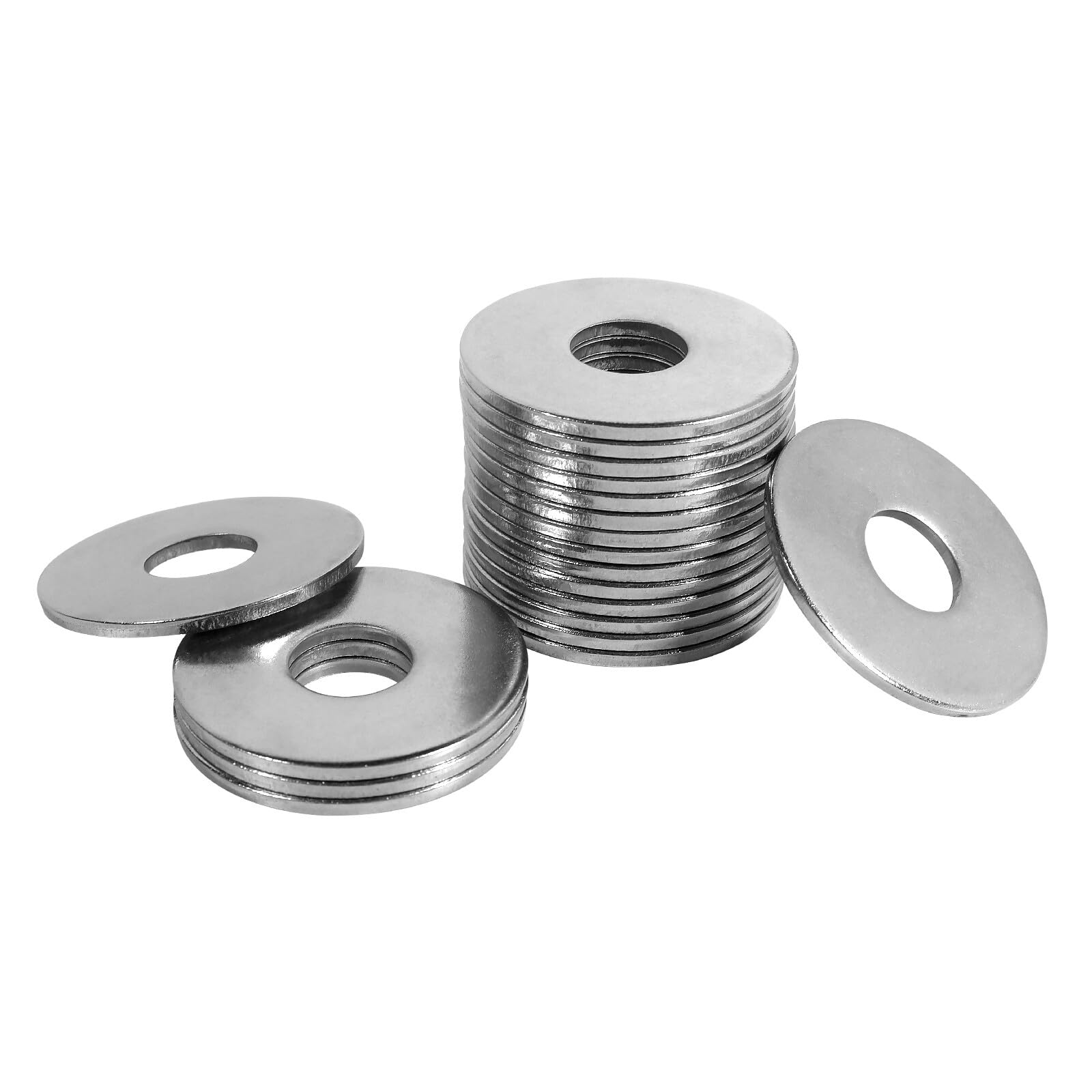 FOMGIIN Flat Penny Washer M16 x 50mm, A2 304 Stainless Steel Washers, Flat Repair Washer, Large Metal Washers, Round Washers for Screws & Bolts (Pack of 5)