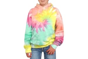 GAMISOTE Unisex Kids Tie Dye Sweatshirt Boys Girls Hooded Kangaroo Pocket Pullover Hoodies