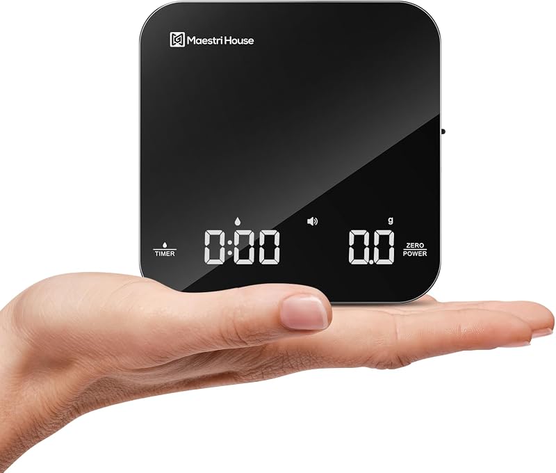Maestri House Rechargeable Mini Espresso Scale with Timer 0.1g 2kg