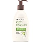 Aveeno Positively Radiant Brightening Cleanser - Makeup Remover, Soy Extract Face Cleanser, Remove Oil, Smooth Skin Tone - 32
