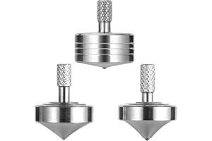 CHEETOP Stainless Steel Spinning Top, Precision Mini Desktop Gyroscope, Kill Time Reduce Stress ADHD Toys, Perfect Balance Gyro (3PCS Style 1+3+ 4)
