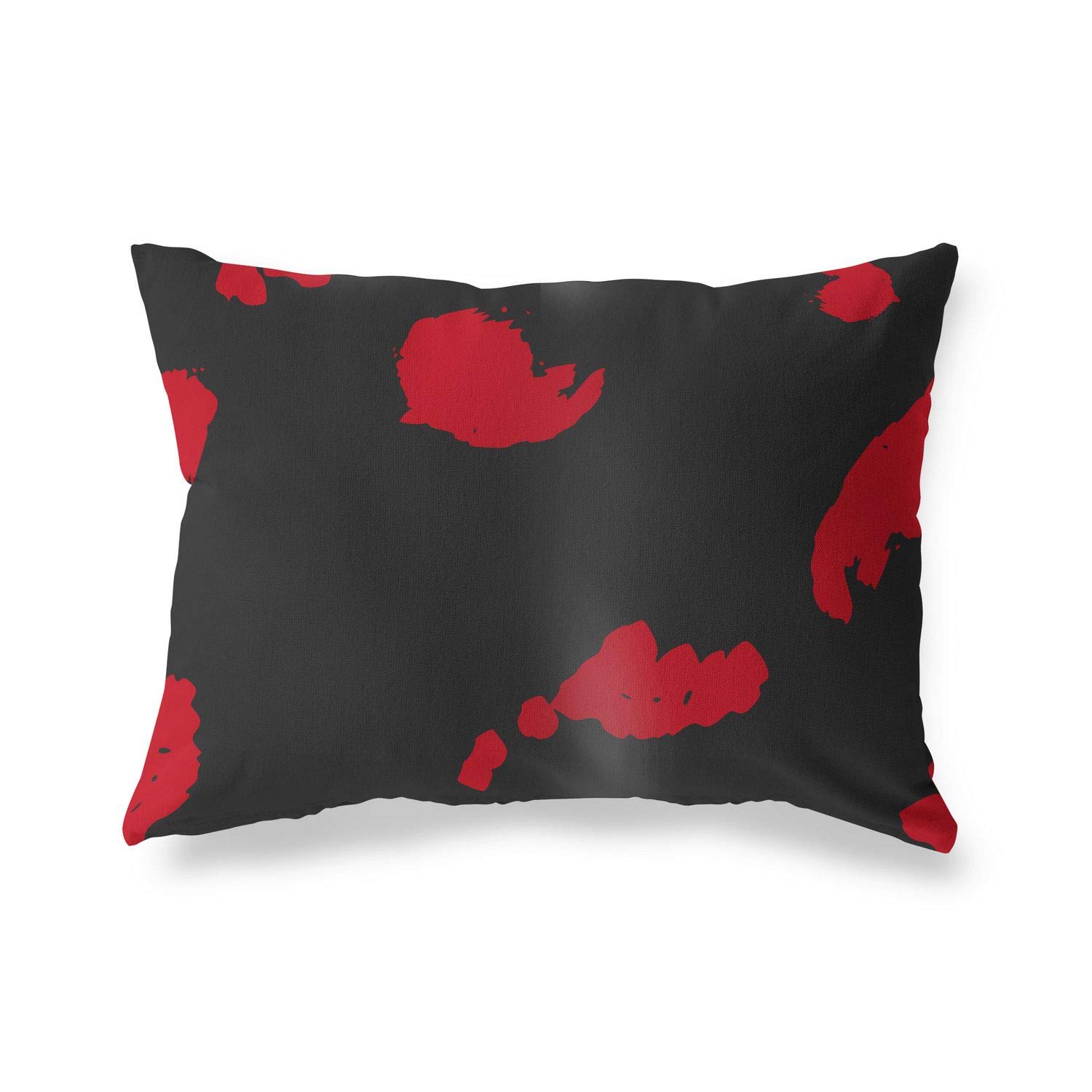 BonaMaison Decorative Cushion Cover, Red Black Throw Pillow Covers, Home Decorative Pillowcases for Livingroom, Sofa, Bedroom, Size: 45X60 Cm - Designed and Manufactured in Turkey