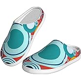 Colorful Circles Unisex Mens Womens Cozy Memory Foam Scuff Slippers Casual Slip On House Shoes Indoor/Outdoor Slippers