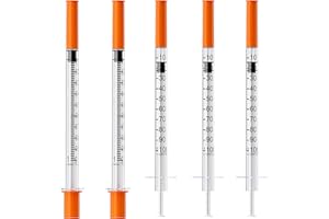 U-100 1mL/cc Insulin Syringe 30G 5/16" (8mm) Insulin Syringes with Needle Individually Wrapped, Pack of 100