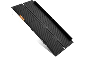 FACHNUO TOOL Black Aluminum Ramp 6FT, With Non-Slip Surface Wheelchair Ramp, Folding Portable Wheelchair Ramps for Home Steps,Scooter Ramp for Car, Stairs, Doorways, Curbs, 800 LBS Weight Capacity, 28.3" W x 72" L