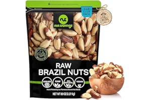 NUT CRAVINGS - Raw Brazil Nuts, Unsalted, No Shell, Whole, (80oz - 5 LB) Bulk Nuts Packed Fresh in Resealable Bag - Kosher He