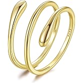 MUNDELL 925 Sterling Silver Simple Multi-layer Leaf Adjustable Ring Green Lucky Leaves Statement Ring for Women Promise Ring Fine Jewelry