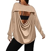 UNIANKIYA Open Back Workout Tops for Women Long Sleeve T Shirts Casual Activewear Athletic Yoga Gym Running Y2k Clothes