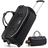 Fanwoli Carry On Rolling Garment Bag With Wheels, TSA Approved Airline Compliant Suit Luggage, Convertible Wrinkle-Free Garment Duffle Bag For Travel, Business & Wedding Suit Carrier Weekender(Black)