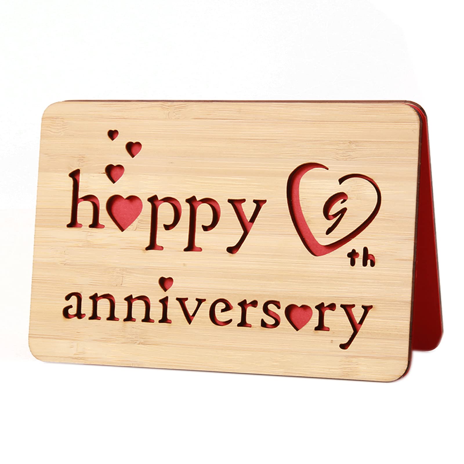 I Love You 9th Anniversary Cards,Handmade With Real Bamboo Wood, Greeting Cards for Him,to Say Happy 9 year Valentines Day Card, Nine Years Anniversary, Gifts for Wife,Him or Her (9th Ann.)