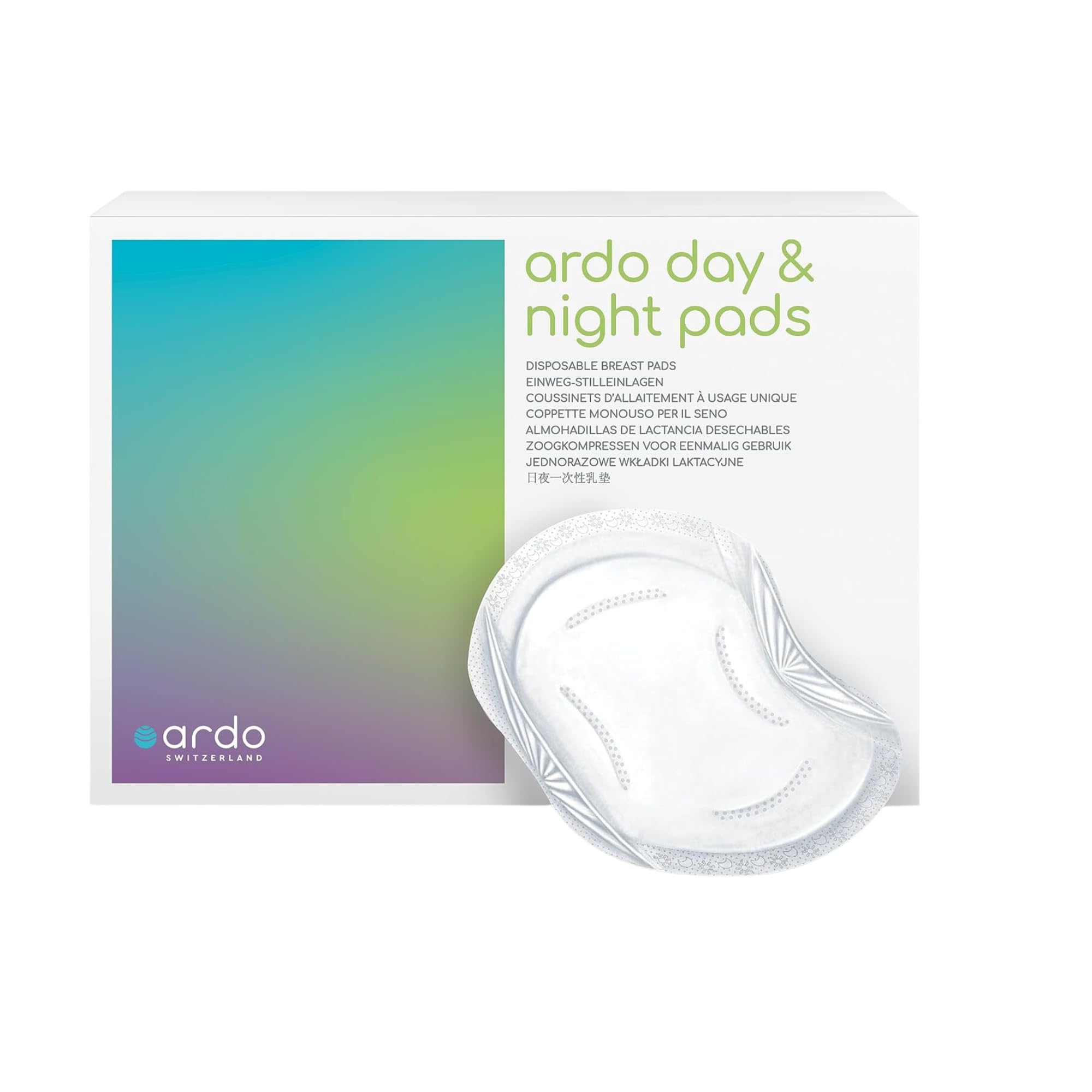 Ardo 60 Pack Disposable Day & Night Breast Pads for Breastfeeding Mums. Individual Hygiene Wrapped Ultra Absorbent Nursing Breast Pads with 360º Barrier Protector to Prevent Breast Milk Leakage