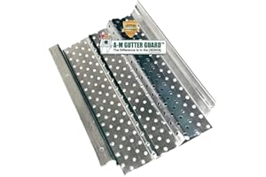 A-M Gutter Guard – Premium Heavy-Duty Aluminum Leaf & Debris Protection for 5″ & 6″ Gutters, Mill Finish, Lifetime Quality Sample Pack (7" in Length, Mill Finish) DIY-Easy - Made in The USA
