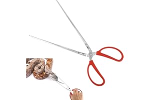 14.8 Inch Reptile Feeding Tongs, Easy-Grip Snake Feeding Tongs Non-Skidding Extra Long Tweezers for Terrarium Axolotl Bearded