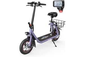 URBANMAX C1/C1 Pro Electric Scooter with Seat, 450W Powerful Motor up to 20/25 Miles Range, Foldable Electric Scooter for Adults Max Speed 15.5/18.6 Mph, Electric Scooter for Commuting with Basket