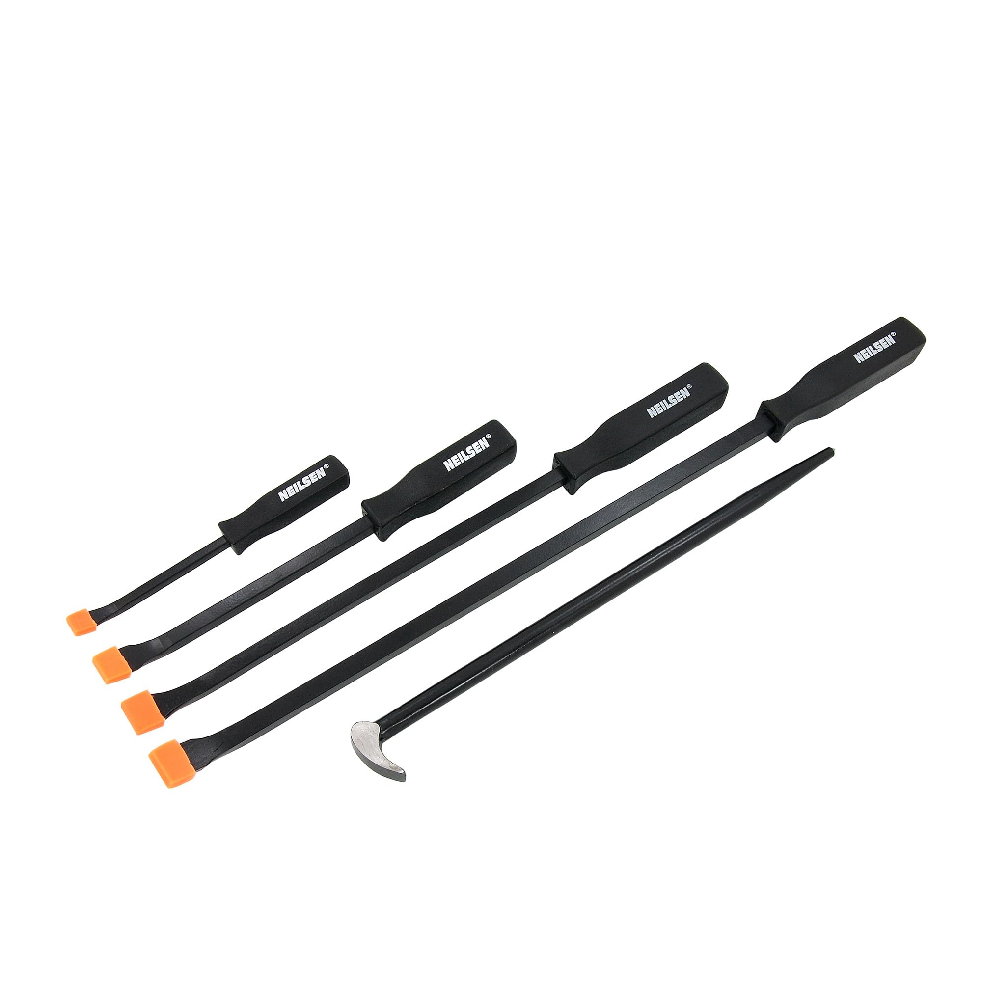 Neilsen CT0239 5pc Pry Bar Set with Roll Head Bar | Ergonomic Handles | High Carbon Steel | Ideal for Demolition, Construction, Automotive & DIY