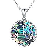 DAOCHONG Sigil of Lilith Necklace S925 Sterling Silver Sigil of Lilith Pendant Necklace Gifts for Women Rolo Chain 18+2 inches