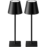 KDG 2 Pack Cordless Table Lamp, Portable LED Desk Lamps, 5000mAh Battery Operated, 3 Color Stepless Dimming Up, for Restauran