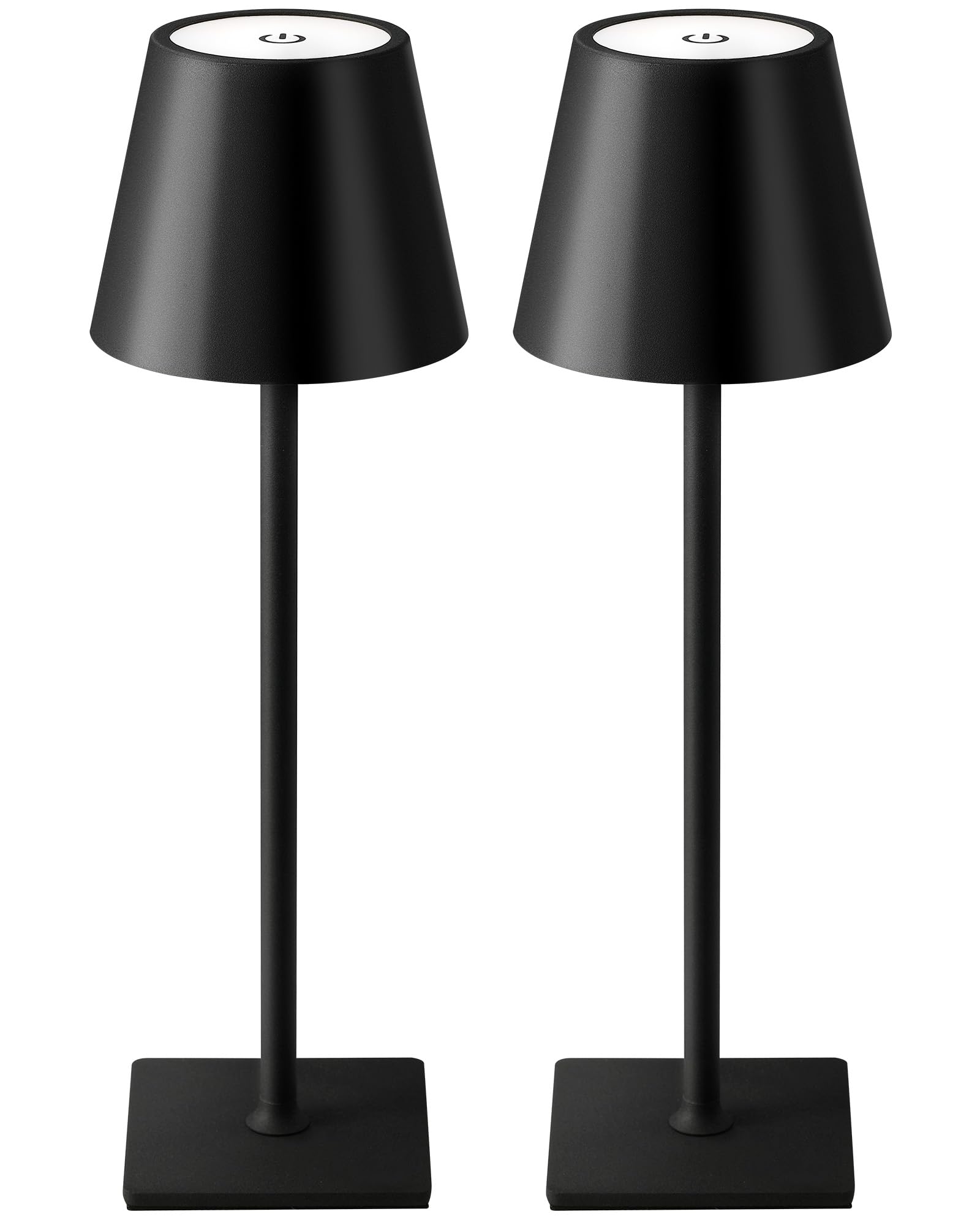 Photo 1 of KDG 2 Pack Cordless Table Lamp, Portable LED Desk Lamps, 5000mAh Battery Operated, 3 Color Stepless Dimming Up, for Restaurant, Bedroom, Outdoor Camping, Coffee Shop, Night Light, Rechargeable (Black)
