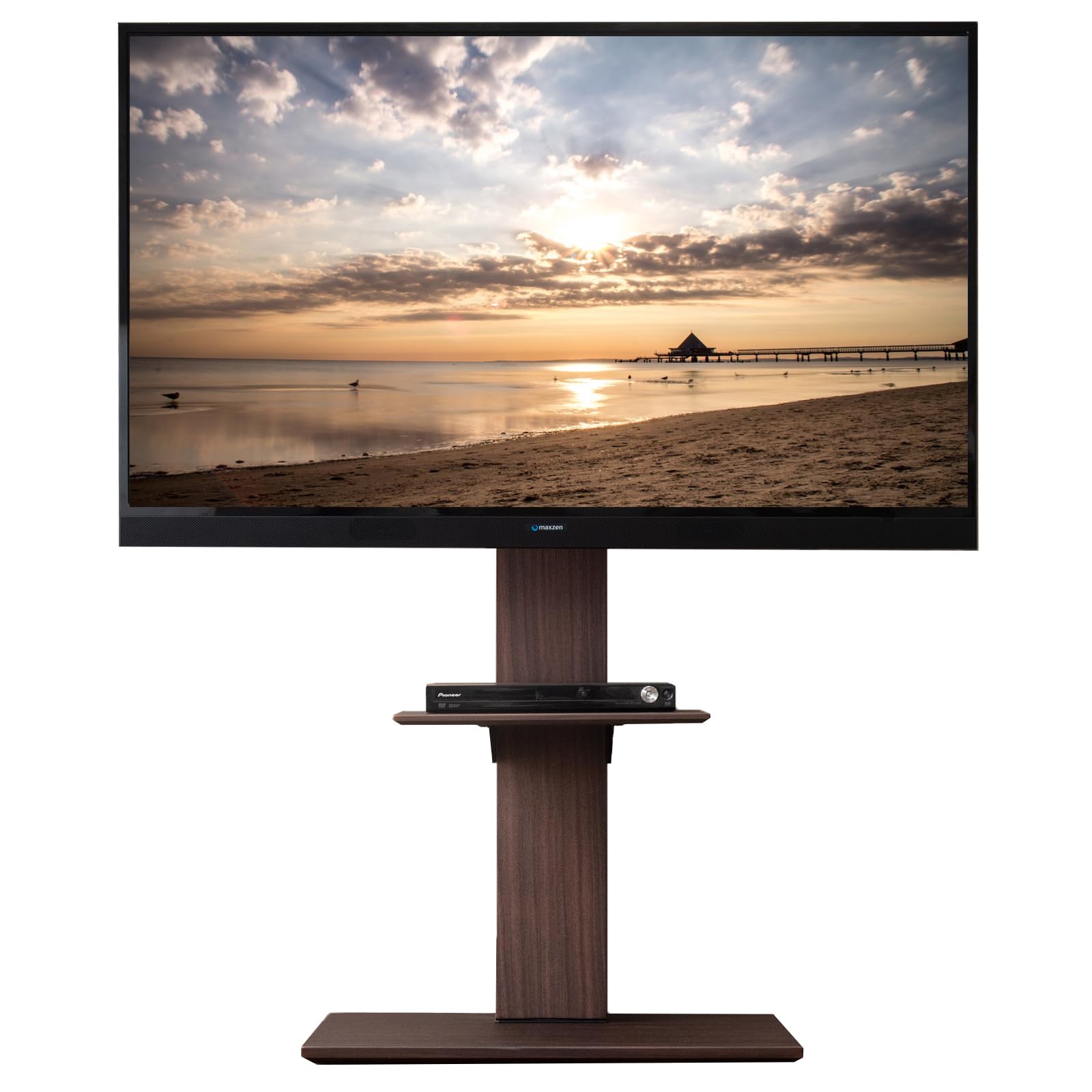 タンスのゲン テレビスタンド 32～77インチ対応 耐震 隠しキャスター付き 【上下/左右首振り】 ハイタイプ ロータイプ 高さ調節 無段階 壁寄せ 棚板 テレビ台 自立式 おしゃれ 45400045(80125)商品画像