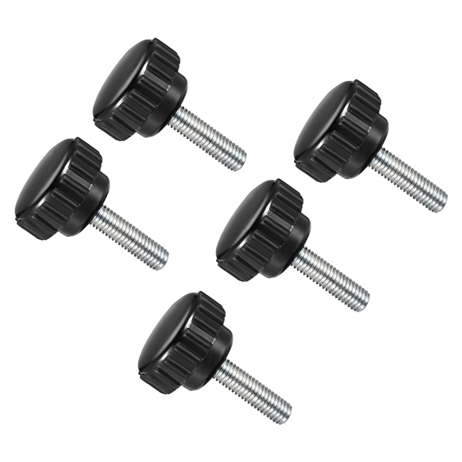 CoCud Knurled Thumb Screws, M5 Thread 20mm Thread Length 20mm Round Head, Plastic Knobs Clamping Screws - (Applications: for Sawing Machines), 5-Pieces