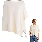 MissShortair Shawl Wraps Shrugs for Women Summer Lightweight Knit Ponchos Sweater Wrap Pullover Soft White Shawls Dressy