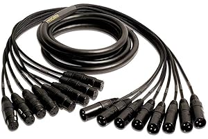 Mogami Gold 8 XLR-XLR-05 Audio Snake Cable, 8 Channel Fan-Out, XLR-Female to XLR-Male, Gold Contacts, Straight Connectors, 5 Foot