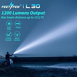 PEETPEN Rechargeable Tactical Flashlight High