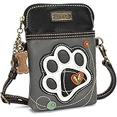 CHALA Dog Collection Cell Phone Crossbody Purse-Women PU Leather/Canvas Multicolor Handbag with Adjustable Strap