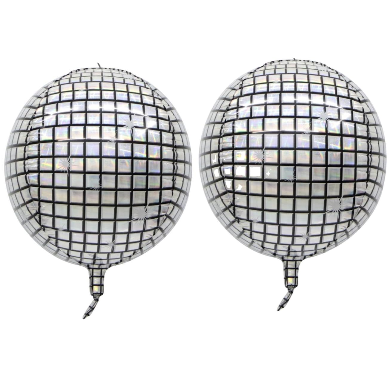 4D Silver Disco Ball Foil Balloon, 55cm (2 pack) — image 1