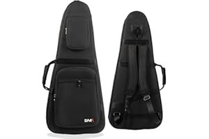 EART 36 Inch Headless Electric Guitar Case, Waterproof Nylon Soft Electric Guitar Bag with Dual Adjustable Shoulder Strap,Black
