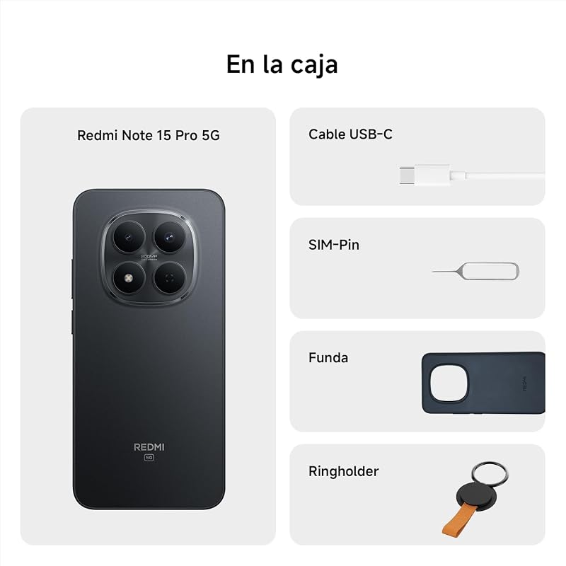 REDMI Note 15 Pro 5G Smartphone 8+512GB Negro Cámara de 200MP — foto 4 de 8