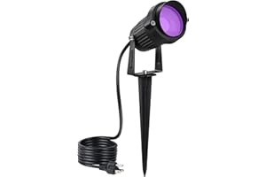 URTOM Black Light Outdoor 120V Halloween Spotlight Outdoor Blacklight Waterproof LED Black Light Spot Light Outdoor 15W Purple Spotlights Outdoor Black Lights for Glow Party Fluorescence, 1 Pack