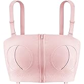 Breastfeeding Handsfree Pumping Bra, Cotton Nursing Bra for Comfortable Maternity Wear Pink