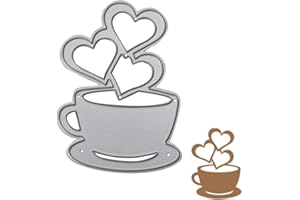 Heart Coffee Cutting Dies Stencils Scrapbook Album Paper Card Embossing Craft Stamp Collecting Supplies