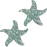 Aquatic Custom Tile Starfish Glass Swimming Pool Step Marker Mosaic (5", Aquamarine) (2 Pack)
