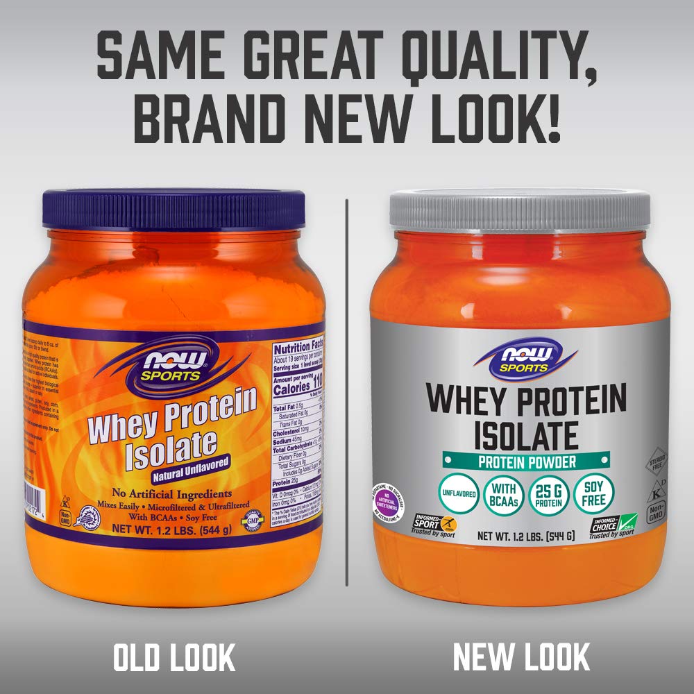 NOW Sports Nutrition, Whey Protein Isolate, 25 G With BCAAs, Unflavored
