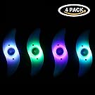 Oumers 4pcs Bike Spoke Light, Waterproof Bike Wheel Rim Light Cycling Tire Valve Spoke Light With 3 LED Flash Modes Neon Lamps Used for Safe and Warning (Colorful)