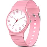 TENOCK Kids Analog Watch 30M Waterproof Boys Girls Ages 5-15 Learning Time | Easy to Read, Big Numbers, 32mm Large Case, Soft Band, Shockproof, Sports, Swimming, Playing, Birthday Gift