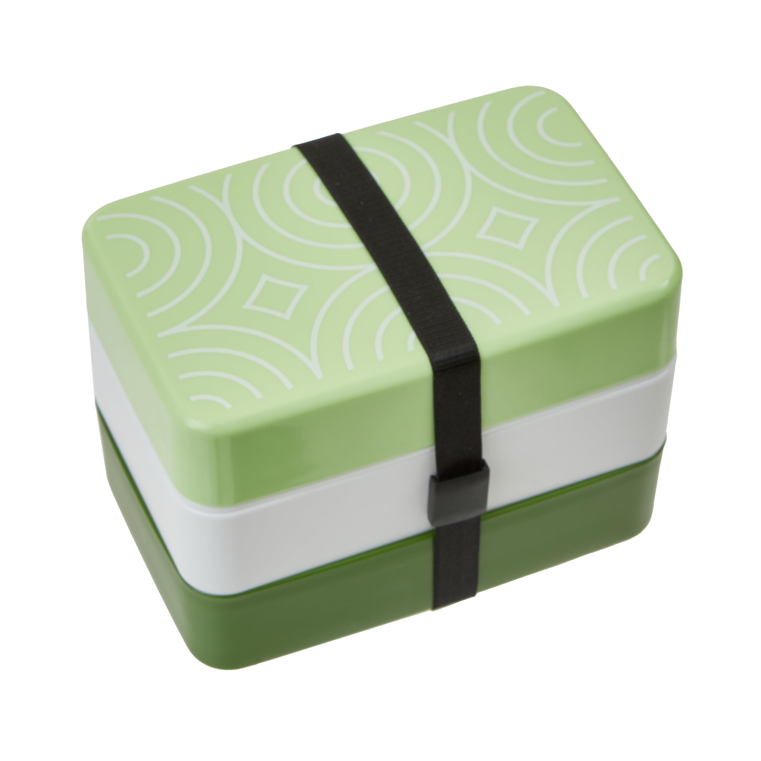 Premier Housewares Compact Green Lunch Box with Cutlery| Stackable Sections Bento Lunch Box for Travelling | Stylish Box with Compartments for Adults Kids Office | Lightweight Lunch Box