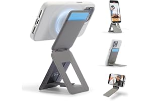 MOFT Phone Tripod Wallet, MagSafe Wallet Tripod Stand, NFC-Supported Phone Wallet, Pocket-Size Selfie Stick, MOVAS Vegan Leather & Adjustable Angle Magnetic Phone Card Holder, Travel Essential,Taupe