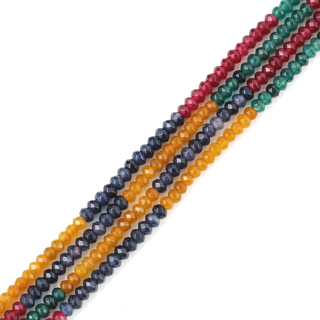 Adabele 67.5 Inch Natural Tourmaline Quartz Healing Gemstone 4mm Small Faceted Rondelle Loose Beads Gem Stone Spacer (565-600pcs) for Jewelry Making GH1R-1