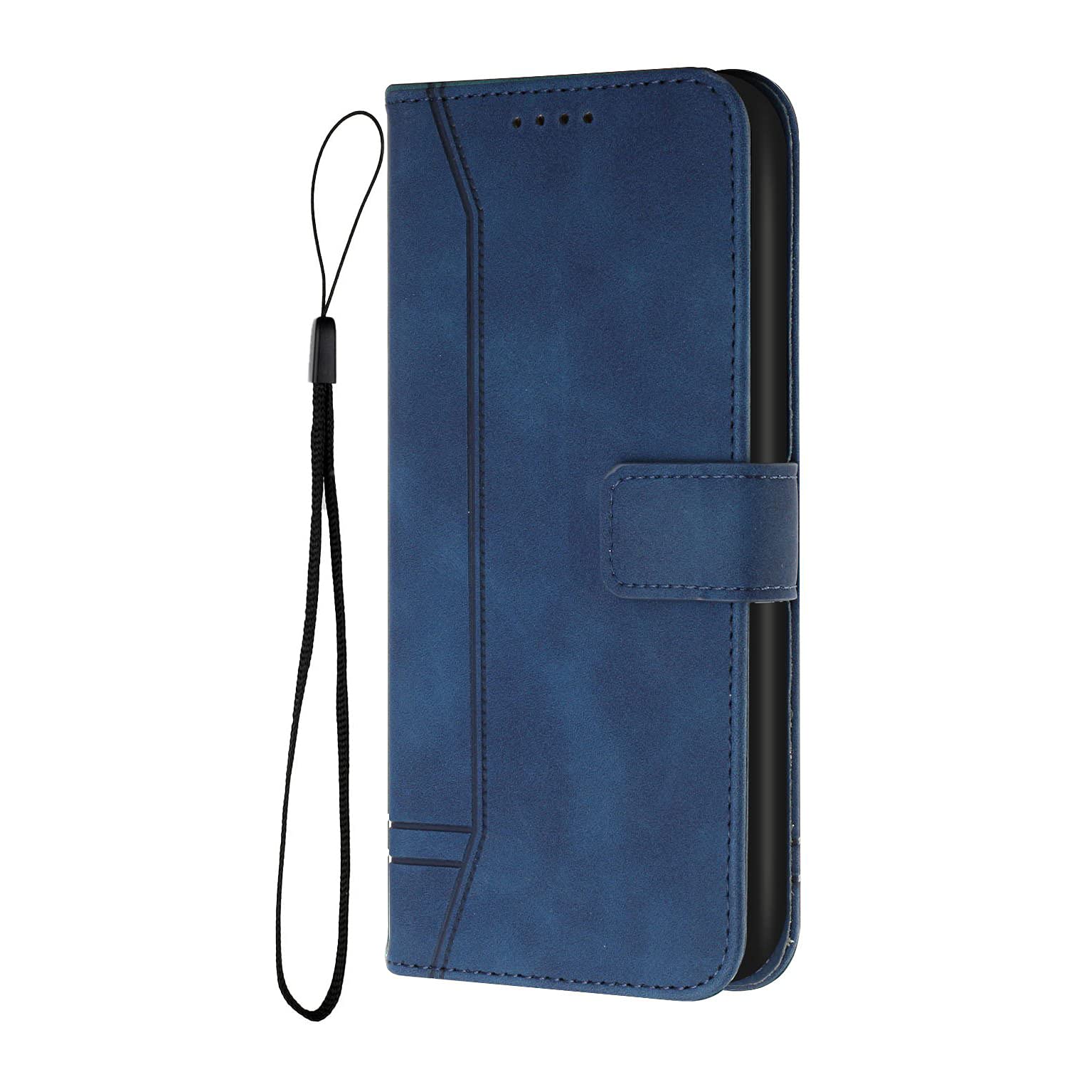 TIANCI Phone Case for Xiaomi Redmi 9AT/9A/9i, Vintage High-Grade PU Leather Flip Wallet Case, [Wrist Rope], Heart-Shaped Embossed Cover for Xiaomi Redmi 9AT/9A/9i Case-Blue