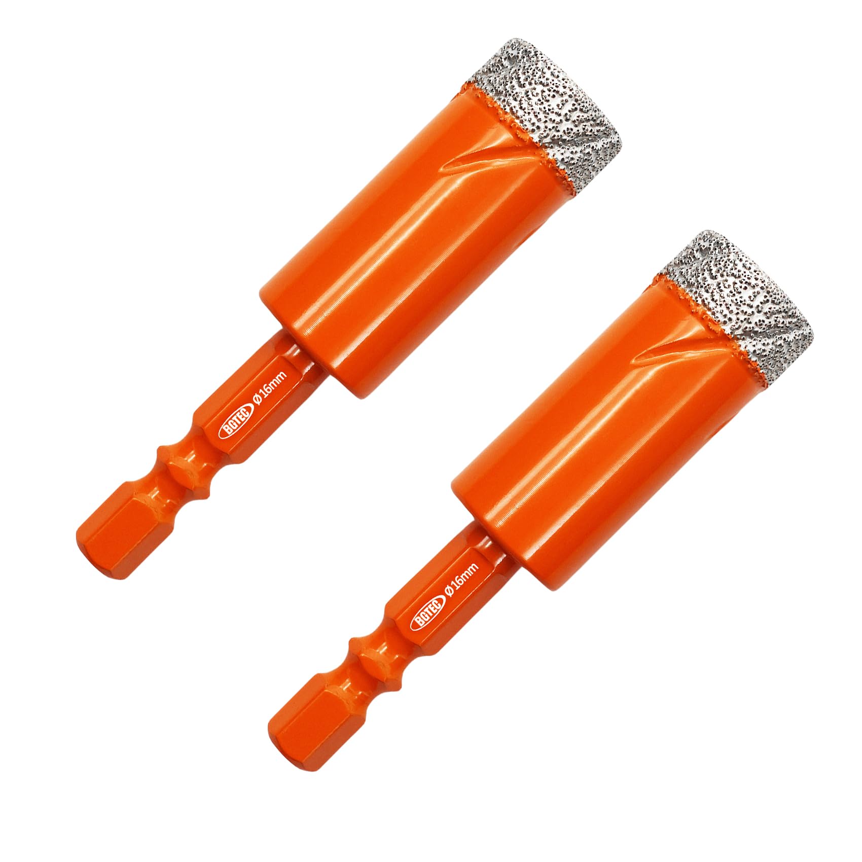 BGTEC Dry Diamond Drill Bits 2pcs 16mm with Quick Change Hex Shank for Granite Marble Porcelain Tile Ceramic