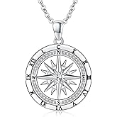 Compass Necklace for Women Jewelry Sterling Silver Travel Necklaces for Wife Wedding Anniversary Girlfriend Birthday Gifts for Her Valentines Day Mom Mothers Day Christmas Graduation Anniversary